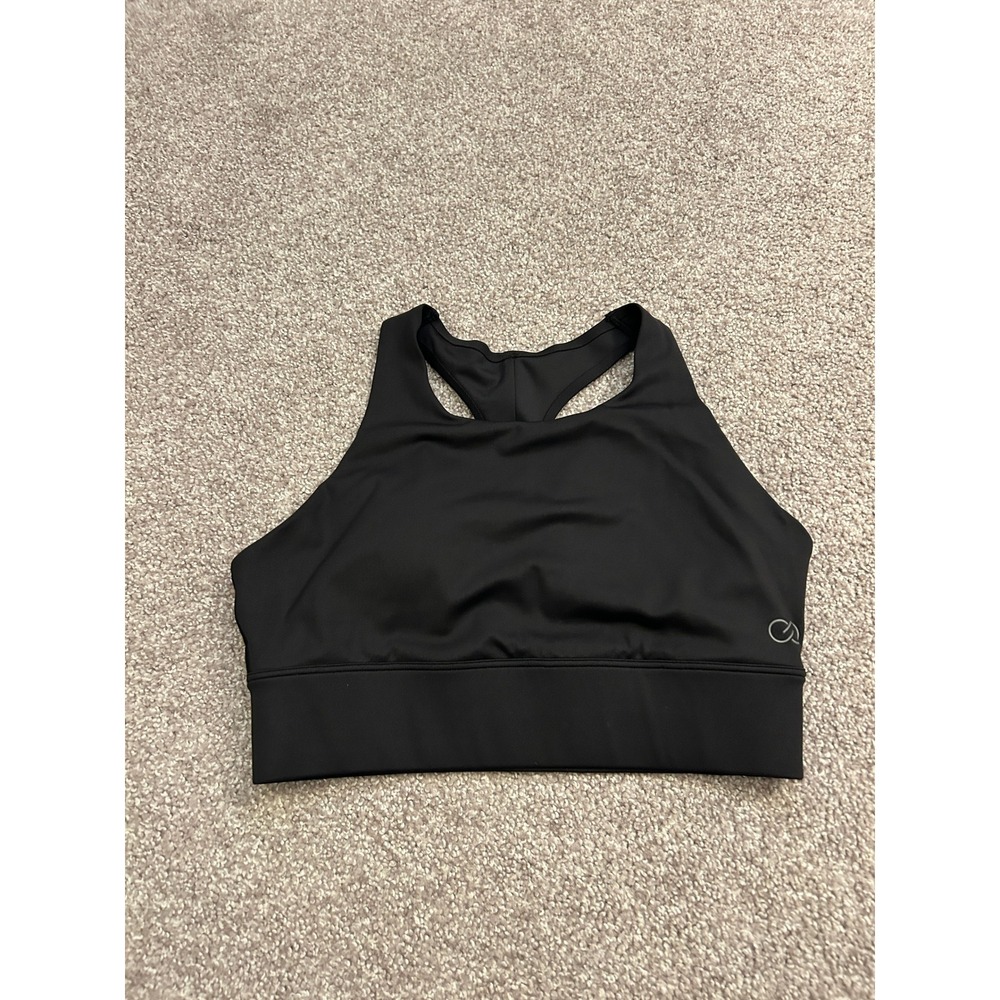 CALIA Sports Bra Womens Small Black Excellent High Neck Racerback Activewear